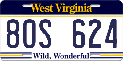 WV license plate 8OS624