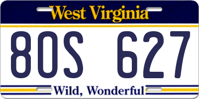 WV license plate 8OS627