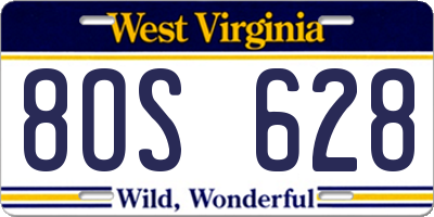 WV license plate 8OS628