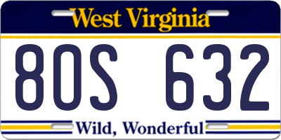 WV license plate 8OS632