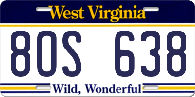 WV license plate 8OS638