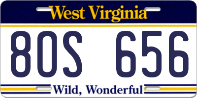 WV license plate 8OS656