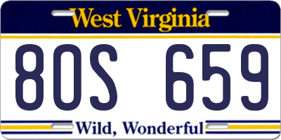 WV license plate 8OS659