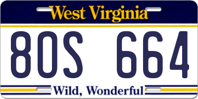 WV license plate 8OS664