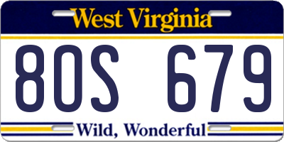 WV license plate 8OS679