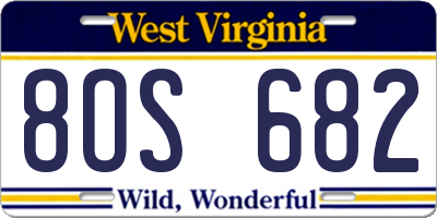 WV license plate 8OS682