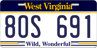 WV license plate 8OS691