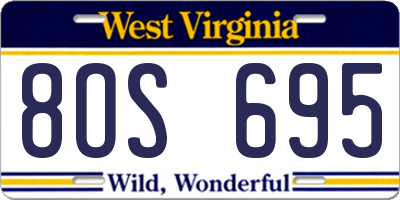 WV license plate 8OS695