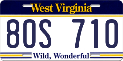 WV license plate 8OS710