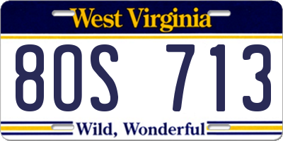 WV license plate 8OS713