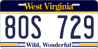 WV license plate 8OS729