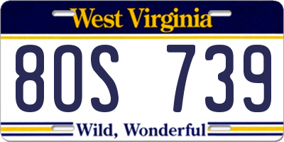 WV license plate 8OS739
