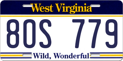WV license plate 8OS779