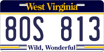 WV license plate 8OS813