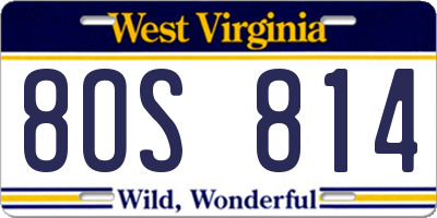 WV license plate 8OS814