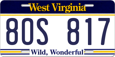 WV license plate 8OS817
