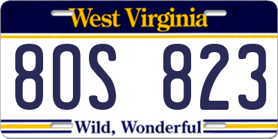 WV license plate 8OS823