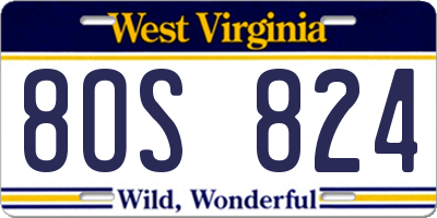 WV license plate 8OS824