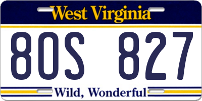 WV license plate 8OS827