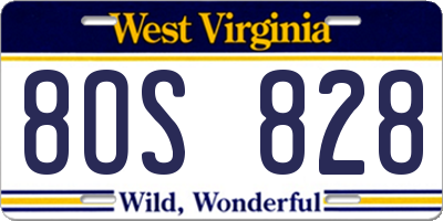 WV license plate 8OS828