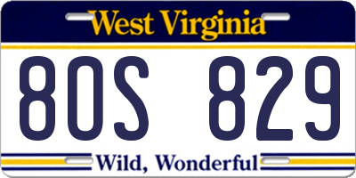 WV license plate 8OS829