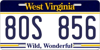 WV license plate 8OS856