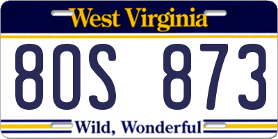 WV license plate 8OS873