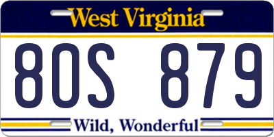 WV license plate 8OS879