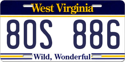 WV license plate 8OS886