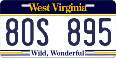 WV license plate 8OS895