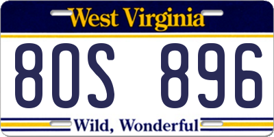 WV license plate 8OS896