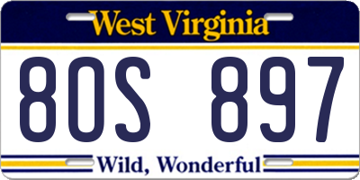 WV license plate 8OS897