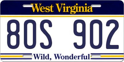 WV license plate 8OS902
