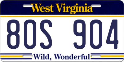 WV license plate 8OS904