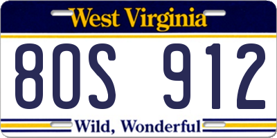 WV license plate 8OS912