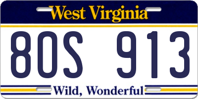 WV license plate 8OS913