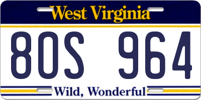WV license plate 8OS964