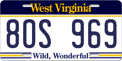 WV license plate 8OS969
