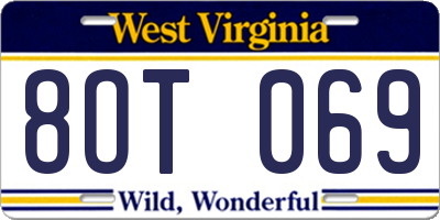 WV license plate 8OT069