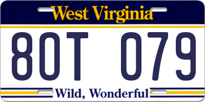 WV license plate 8OT079