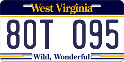 WV license plate 8OT095