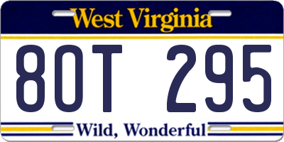 WV license plate 8OT295