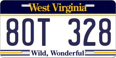 WV license plate 8OT328