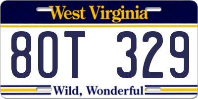 WV license plate 8OT329