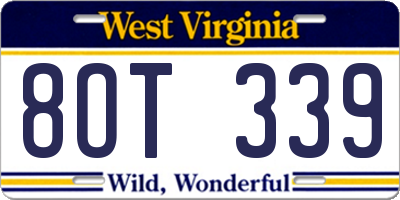 WV license plate 8OT339