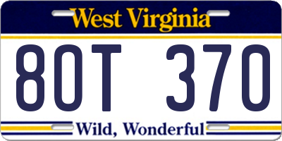 WV license plate 8OT370
