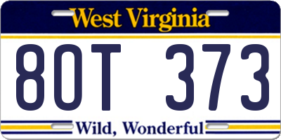 WV license plate 8OT373