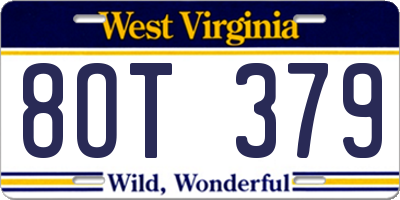 WV license plate 8OT379