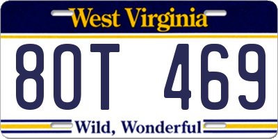 WV license plate 8OT469