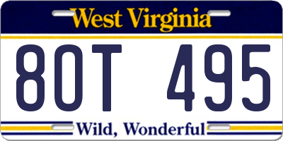 WV license plate 8OT495